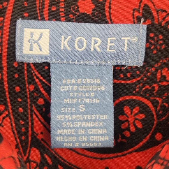 Koret Womens Red Paisley Embellished Jacket Size Small Full Zip Long Sleeve - Picture 6 of 12